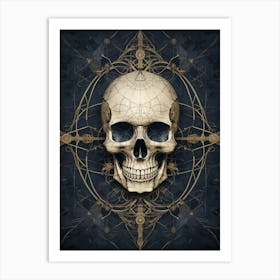 A Skull Is Seen On A Parchment Art Art Print