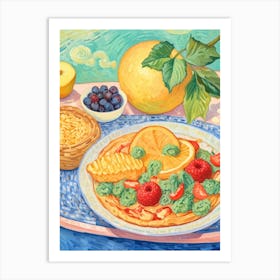 Lunch with fruit Art Print