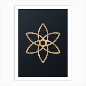 Abstract Geometric Gold Glyph on Dark Teal n.0399 Art Print