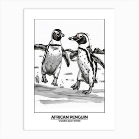 Penguins Chasing Eachother 3 Art Print