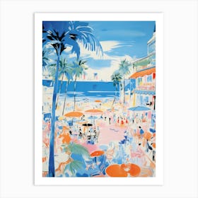 Rimini   Italy Beach Club Lido Watercolour 3 Art Print