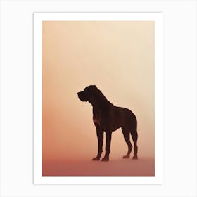 Silhouette Of Dog. Generated AI. Wall Art Print Affiche