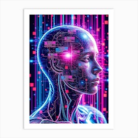 Cyborg Matrix Style Illustration Art Print