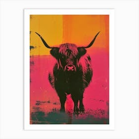 Highland Cow Polaroid Inspired 4 Art Print