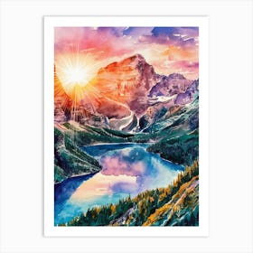 Sunset In The Mountains 33 Art Print