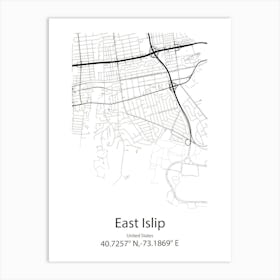 East Islip,United States Minimalist Map Art Print