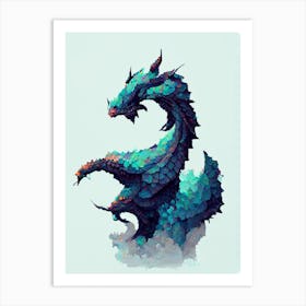 Green Fire Dragon Art Print