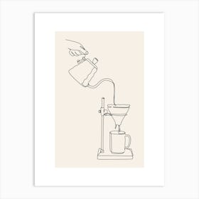 Coffee Maker Monoline Asthetic Mnimalist Drawing Art Print