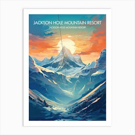 Poster Of Jackson Hole Mountain Resort   Wyoming, Usa, Ski Resort Illustration 2 Art Print