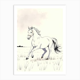 Horse Sketch Drawing Art Print