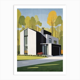 Minimalist Modern House Illustration (9) Art Print
