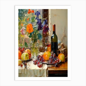 Fruit And Wine Art Print