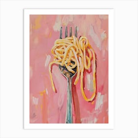 Pasta Forks Kitchen Spaghetti Lover Pink Aesthetic Art Print
