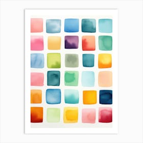 Watercolor Squares 3 Art Print