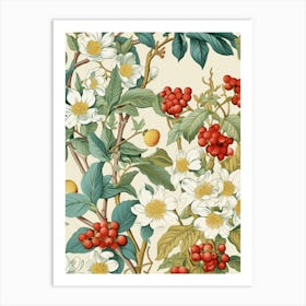 Berries And Flowers Art Print