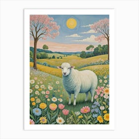 Sheep In The Meadow Art Print