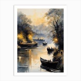 Boats On The River Art Print