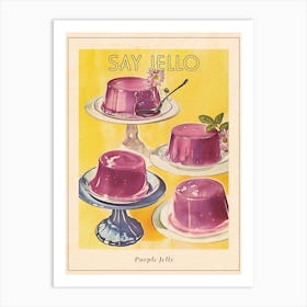 Purple Jelly Vintage Cookbook Inspired 2 Poster Art Print