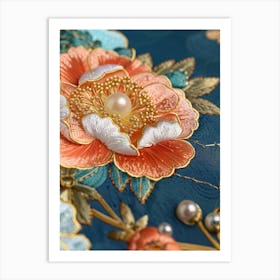 Embroidered Flowers 40 Art Print