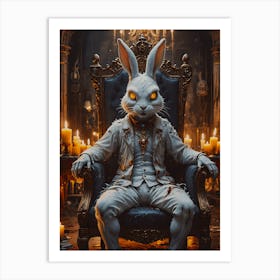 Lord Harrow The Sinister Hare: The Royal Animal Series Art Print