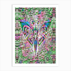 Funky Psychedelic Rave Festival Butterfly Art Print