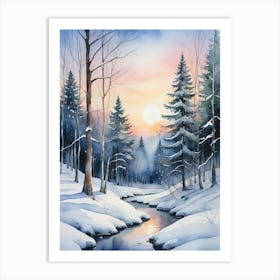 Winter Wonderland Landscape Painting Art Print