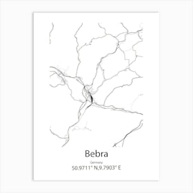 Bebra,Germany Minimalist Map Art Print