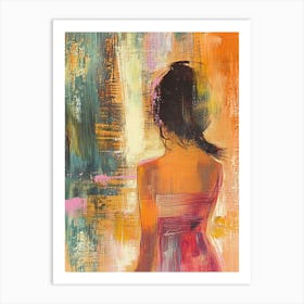 Girl In Pink Dress Art Print