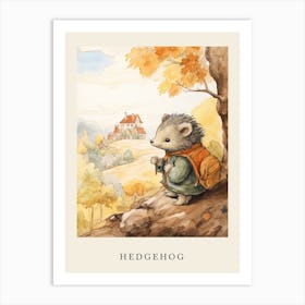 Beatrix Potter Inspired  Animal Watercolour Hedgehog 4 Art Print