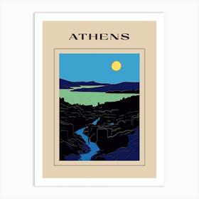 Minimal Design Style Of Athens, Greece 4 Poster Art Print