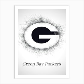 Green Bay Packers Sketch Drawing Art Print