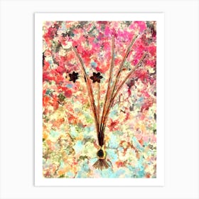 Impressionist Daffodil Botanical Painting in Blush Pink and Gold n.0007 Art Print