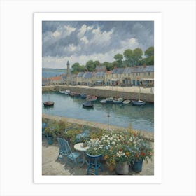 Harbourside Gentle Tides at the Harbor Art Print