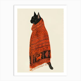 Cat In A Scarf Art Print