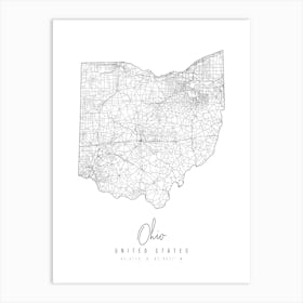 Ohio Minimal Street Map Art Print