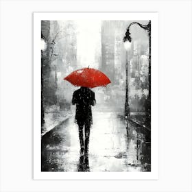 Man In The Rain 3 Art Print