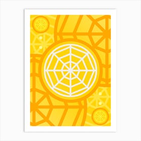 Geometric Abstract Glyph in Happy Yellow and Orange n.0051 Art Print