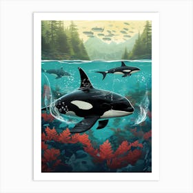 Orca Whales 1 Art Print