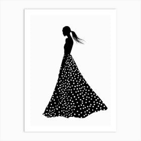 Silhouette Of A Woman In A Dress Art Print