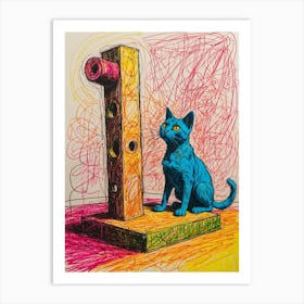 'Blue Cat' Art Print