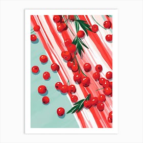 Cranberries Fruit Summer Illustration 3 Art Print