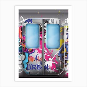 Subway Car With Graffiti Art Print