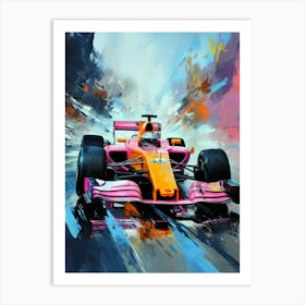 Pink Racing Car sport Art Print