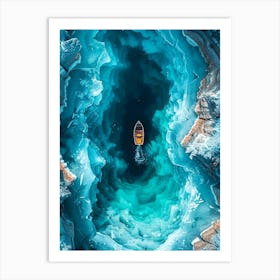 Boat in Ice Cave 1 Art Print