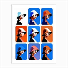 Portrait Of A Woman In A Hat Art Print