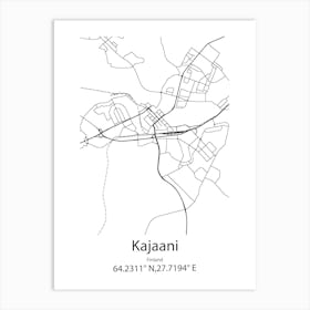 Kajaani,Finland Minimalist Map Art Print