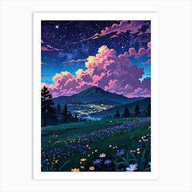 Night Sky Anime aesthetic 58 Art Print