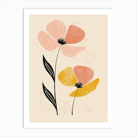 Basel Flower Market Boho Minimalist Style Art Print