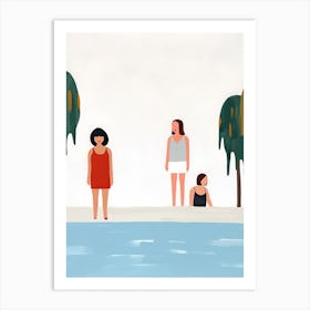 Tiny People At The Pool Illustration 4 Art Print