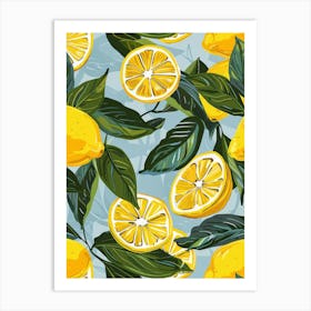 Lemons Seamless Pattern Art Print